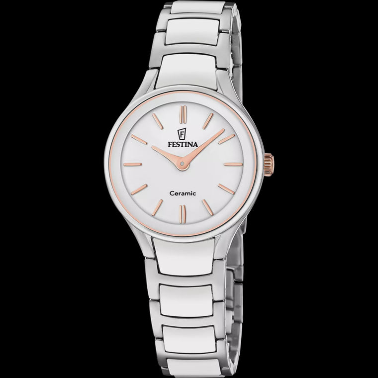Festina Women's White Ceramic Steel Watch
