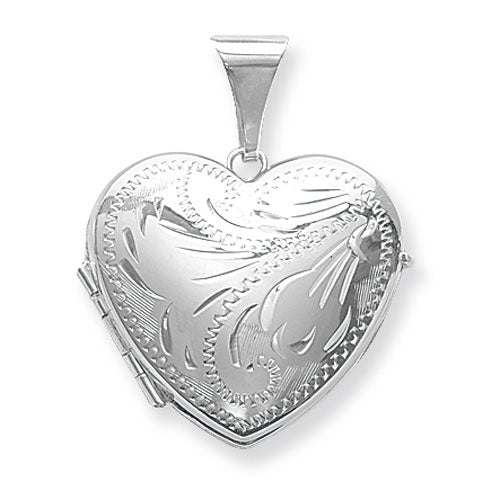 Silver Heart Family Locket - Engraved