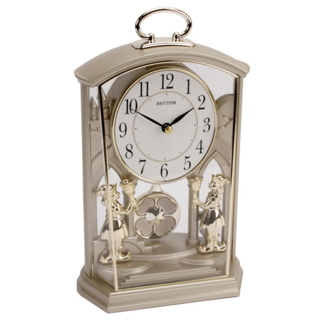 Rhythm Gold Footmen Pendulum Mantle Clock  4RP796WR18