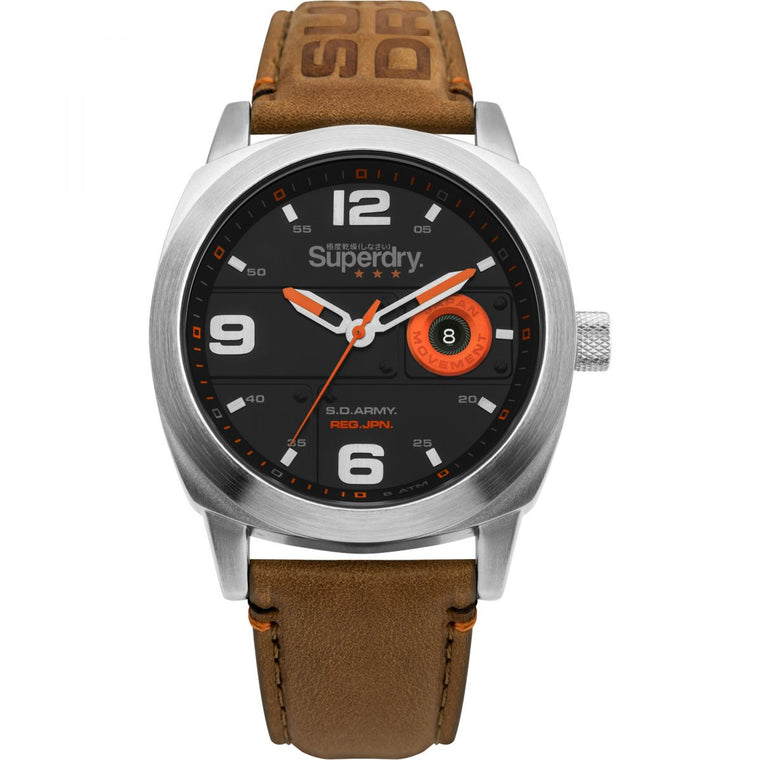 Superdry Corporal Tan Leather Watch SYG236T