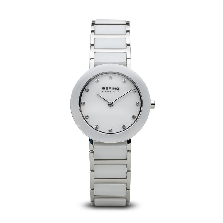 Bering Womans Ceramic Polished Silver Watch 11429-754
