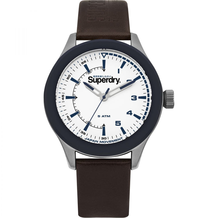 Superdry Rebel Challenger Brown Leather Watch SYG231BR
