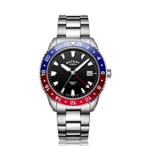 Rotary Gents Stainless Steel Red / Blue GMT Henley GB05108/30