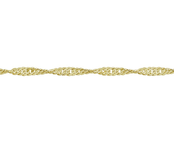 9ct Yellow Gold 18" Twisted Curb Chain GTC4018