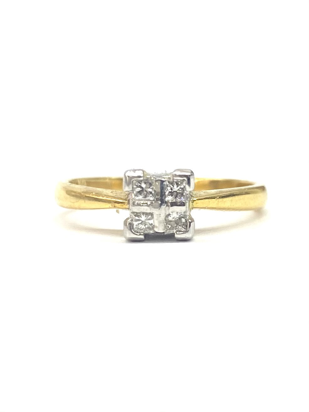18ct Yellow Gold 0.20cts Diamond Cluster Ring RE016