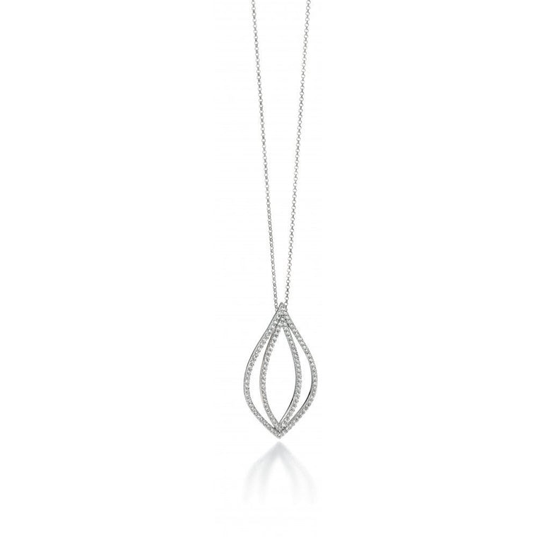 FIORELLI PAVE SET OPEN LEAF CZ PENDANT P4119C