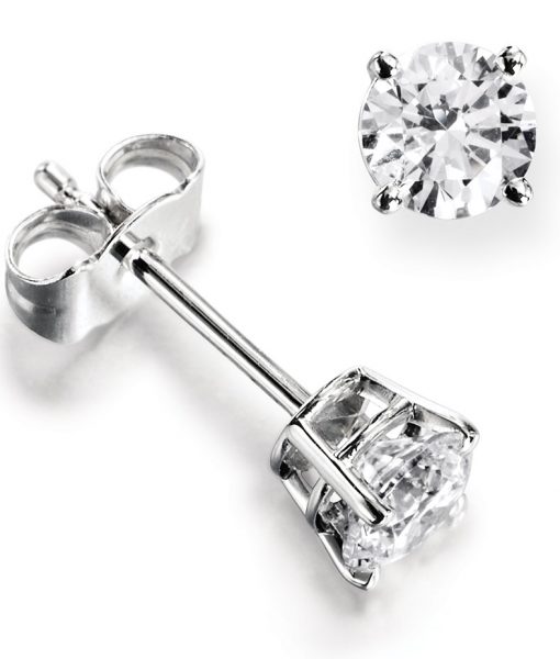 18ct Diamond Solitaire  Four Claw Stud Earrings