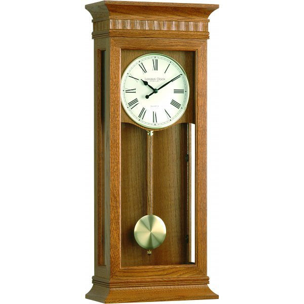 LONDON CLOCK CO LIGHT OAK PENDULUM CLOCK