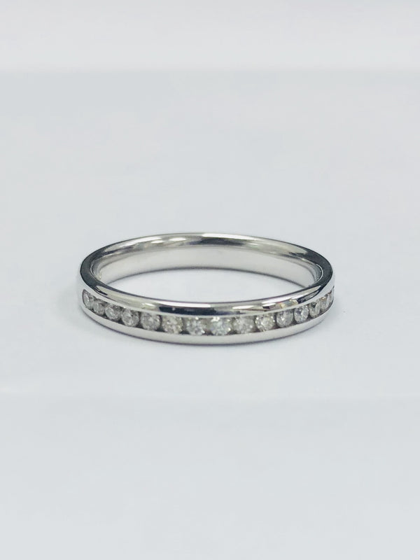 Platinum & Diamond Half wedding/Eternity Ring - RHODES2 - Robert Openshaw Fine Jewellery