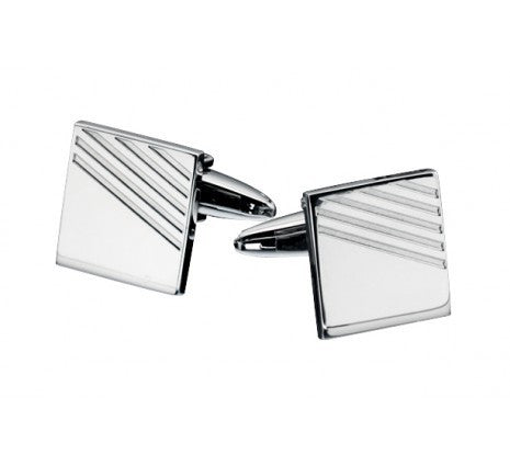 FRED BENNETT S/STEEL RIBBED CUFFLINKS V415