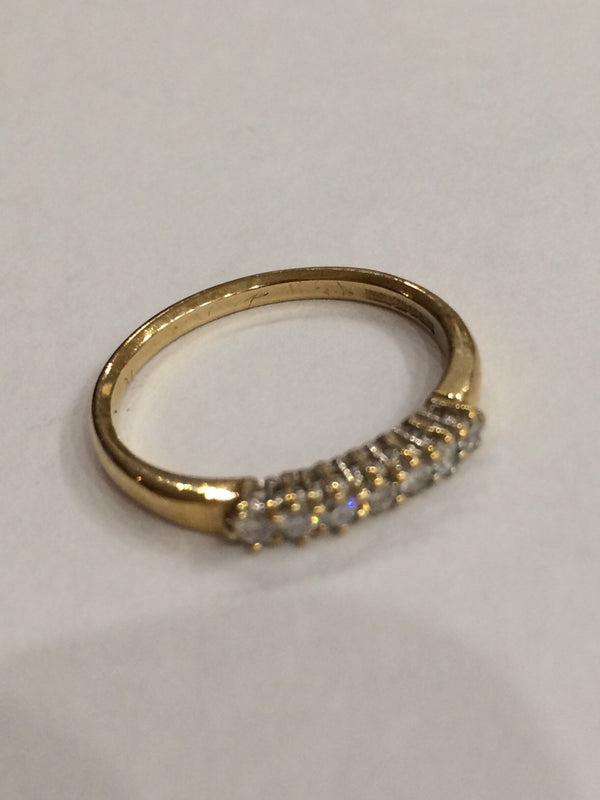 9CT YELLOW GOLD 0.10CTS CLAW SET ETERNITY RING - Robert Openshaw Fine Jewellery