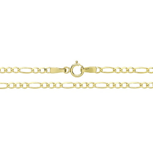 9ct Yellow Gold Figaro Chain 18" CH139