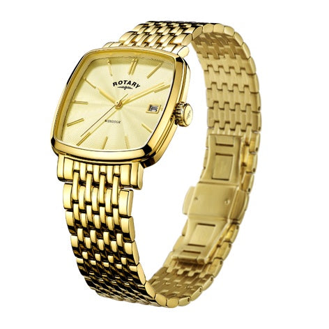 Rotary Men's gold plated Windsor Cushion watch GB05308/03