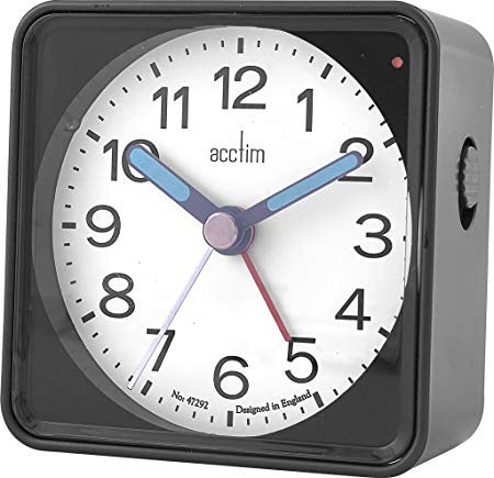 Acctim "Adina" Alarm Clock in Metallic Black 15453 - Robert Openshaw Fine Jewellery