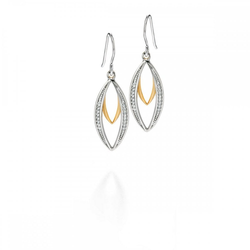 Fiorelli Silver Double Marquise Dangly Earrings  E4678C