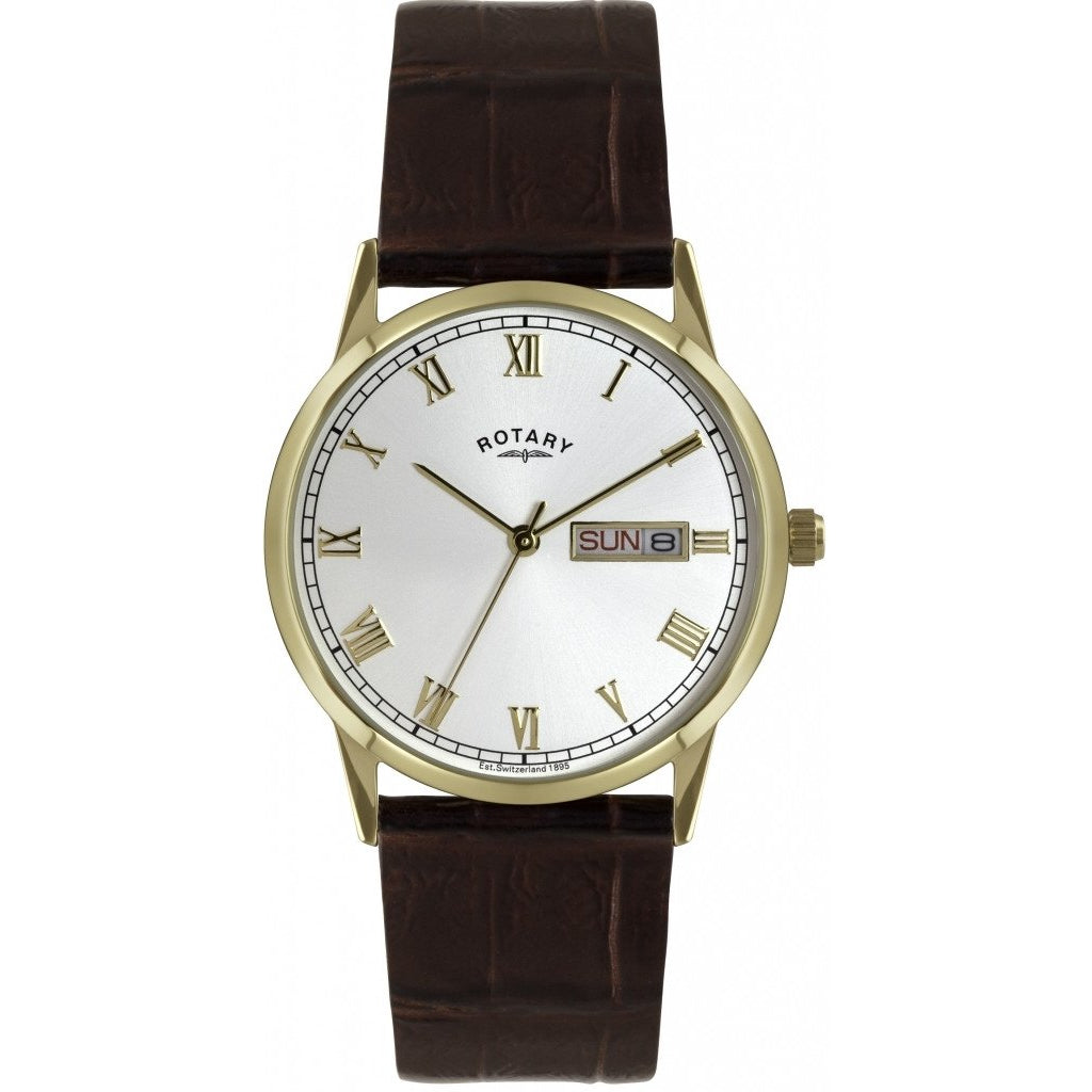 ROTARY GENTS GOLD LEATHER STRAP WATCH GS02753/09 - Robert Openshaw Fine Jewellery