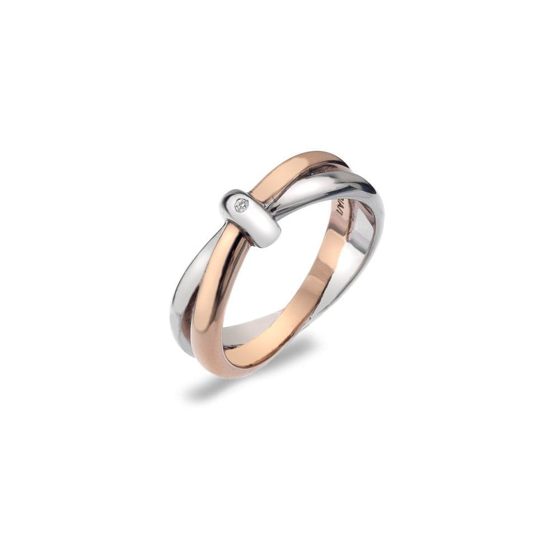 Hot Diamonds Eternity Silver & 18ct Rose Gold Vermeil Interlocking Ring DR112