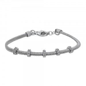 JOOLS SILVER & CZ BRACELET 6MM WIDE CCB776W