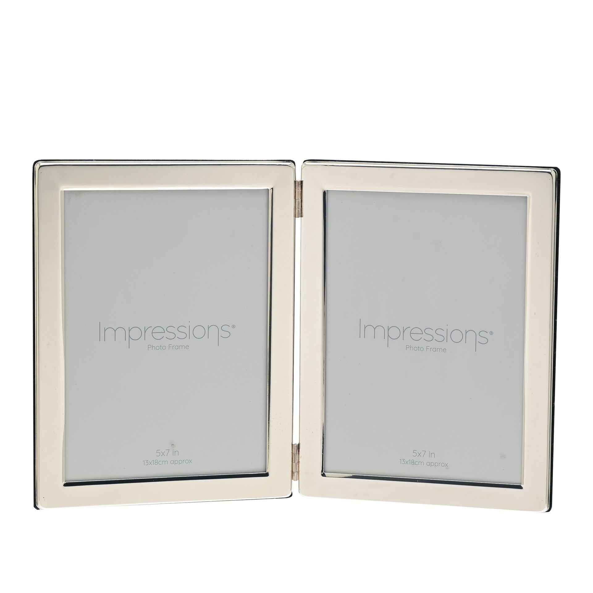 5x7 Silver Plated Double Picture Frame