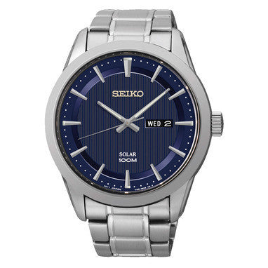 SEIKO MENS 100m DAY DATE BRACELET WATCH SNE361P1