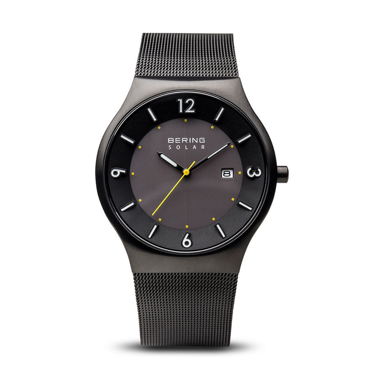 Bering Mens Classic Solar Brushed Black Watch 14440-223