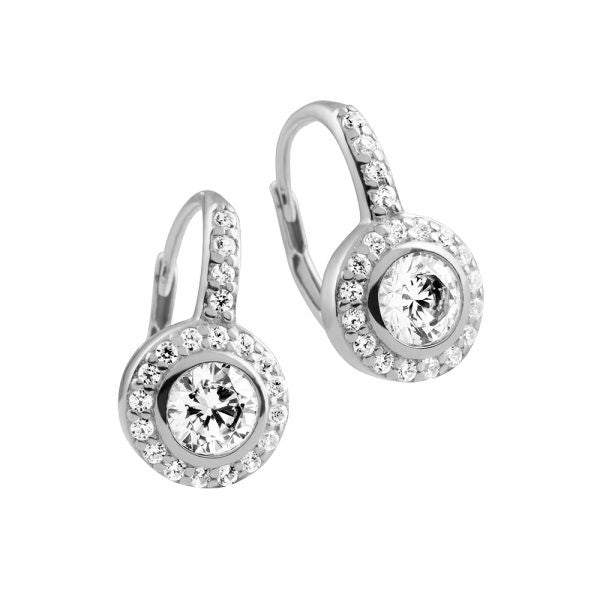 Diamonfire Silver Pave Earrings 62-1670-1-582