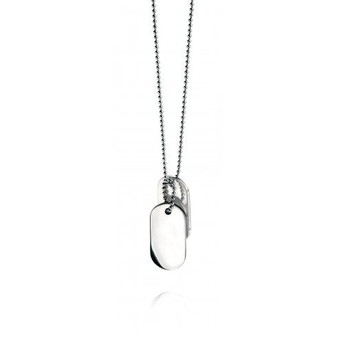 Gents Stainless Steel Oval Dog Tag 56cm Necklace  N2686