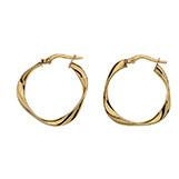 9CT YELLOW GOLD 3mm SQUARE HOOP EARRINGS - Robert Openshaw Fine Jewellery
