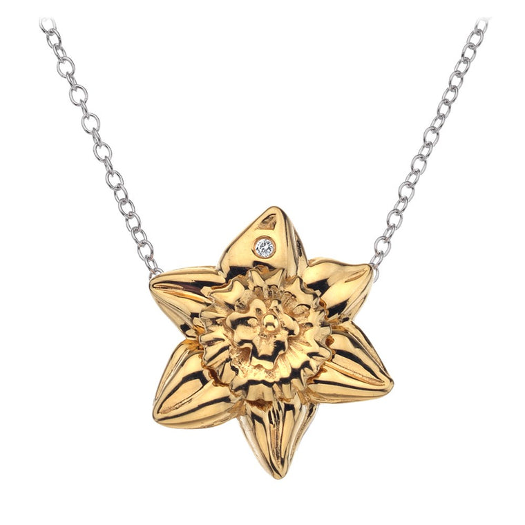 Hot Diamonds Silver Spring Daffodil Necklace DP389