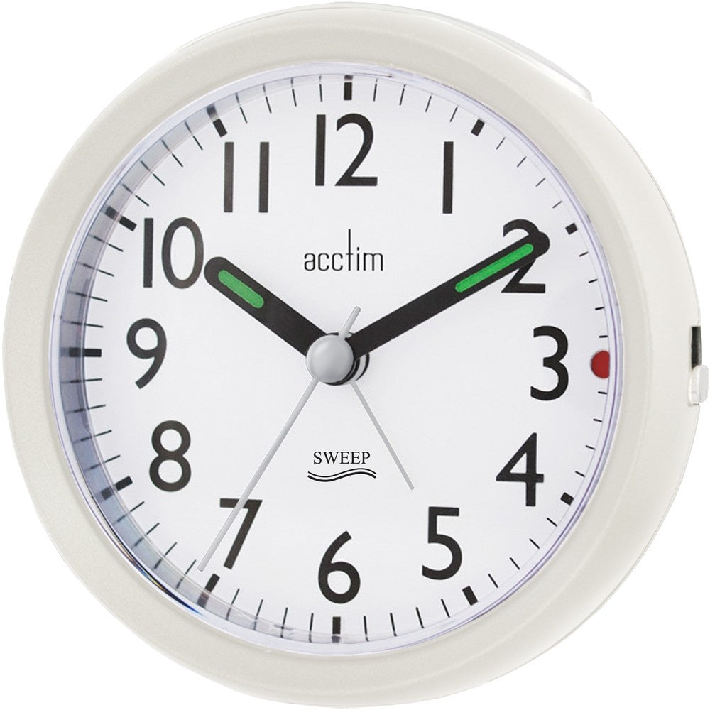 Acctim "Ffion" Sweep Alarm in Pearl White 15242 - Robert Openshaw Fine Jewellery