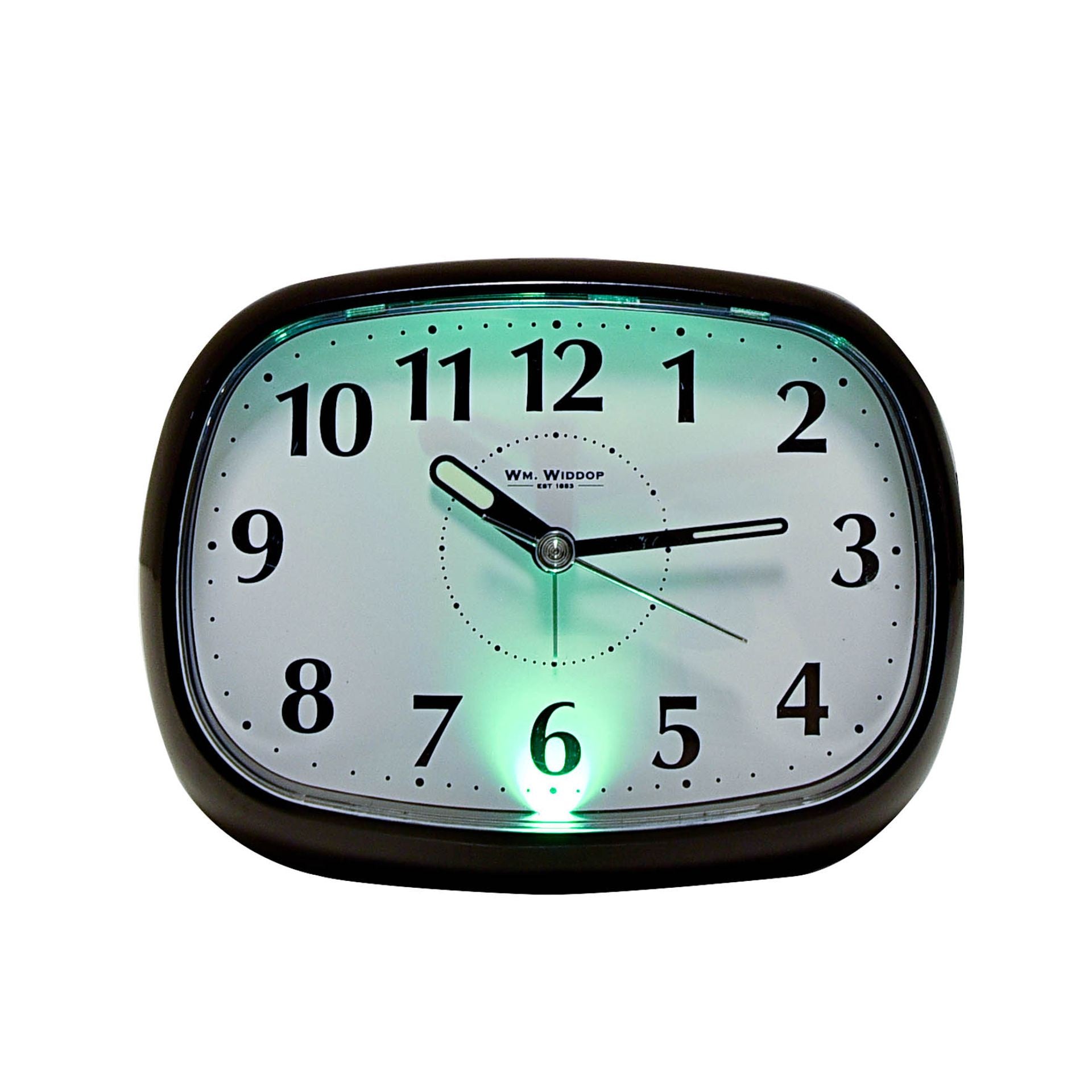 Oval Alarm Clock with Light - Black