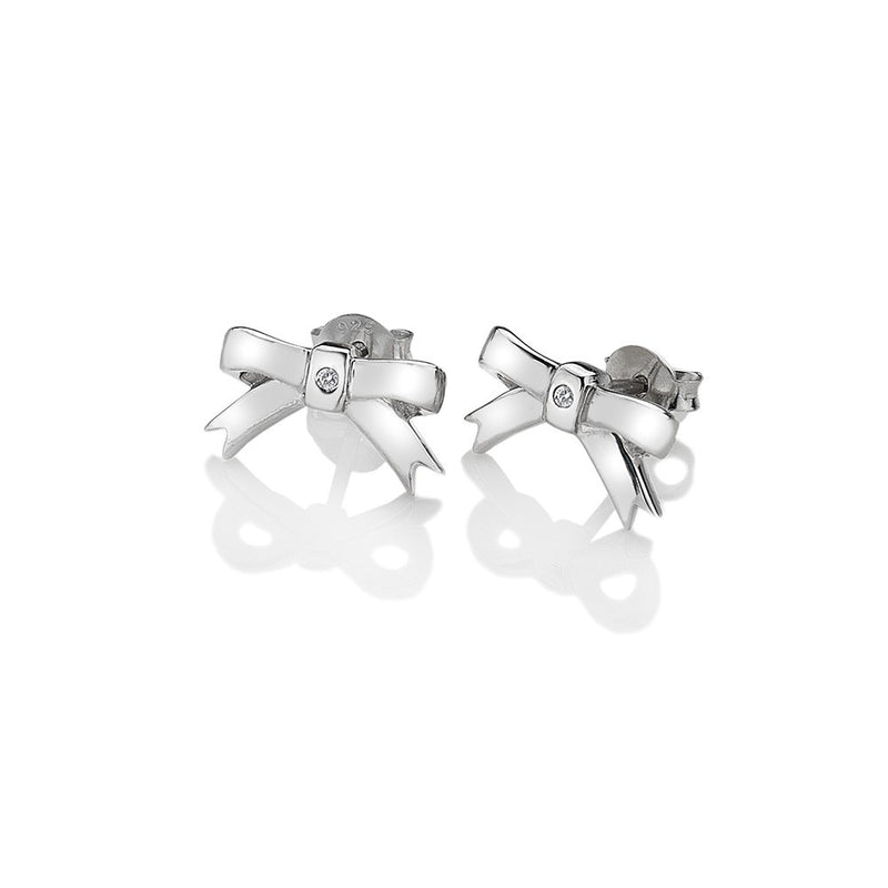 Hot Diamonds Silver Ribbon Earrings DE536