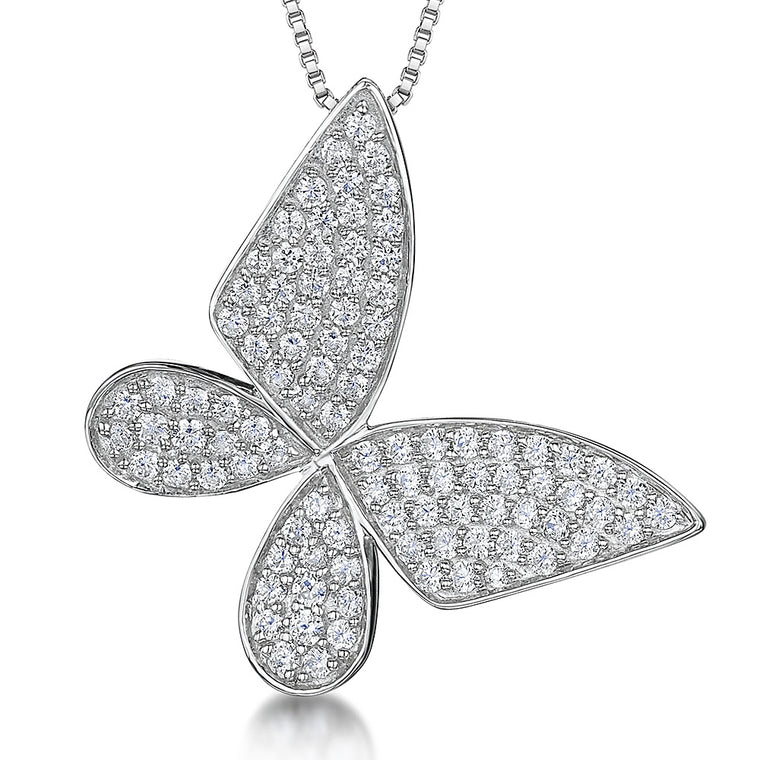Jools Silver Pave CZ Butterfly KPN104