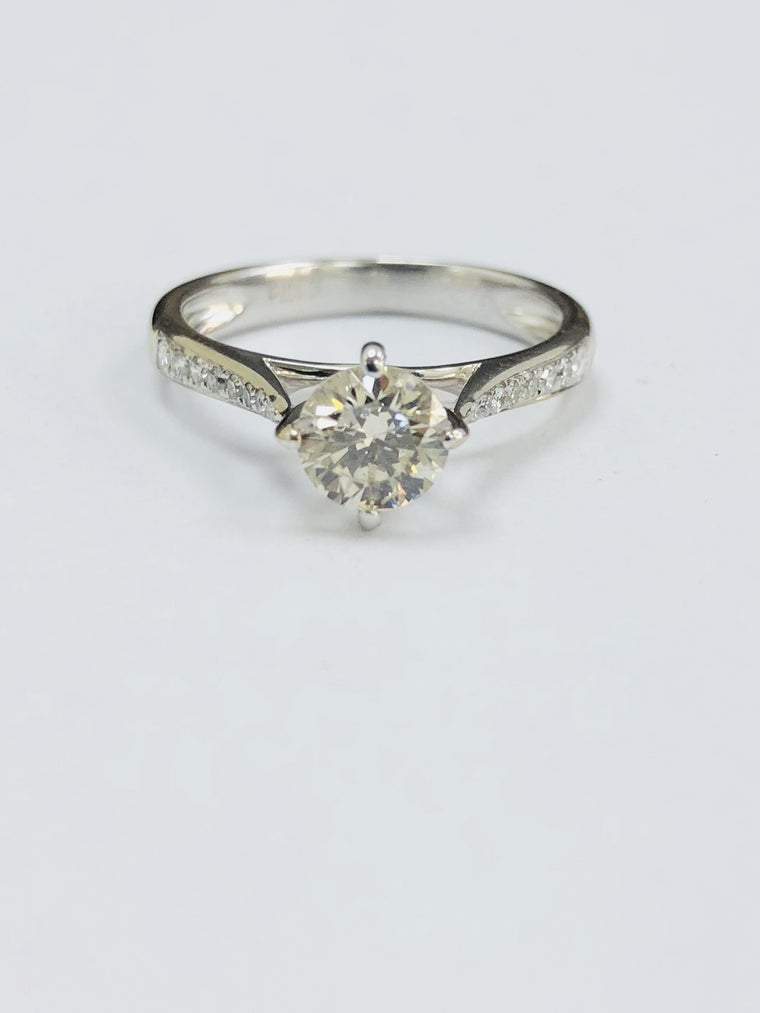 18ct White Gold 0.70cts Solitaire Diamond Ring
