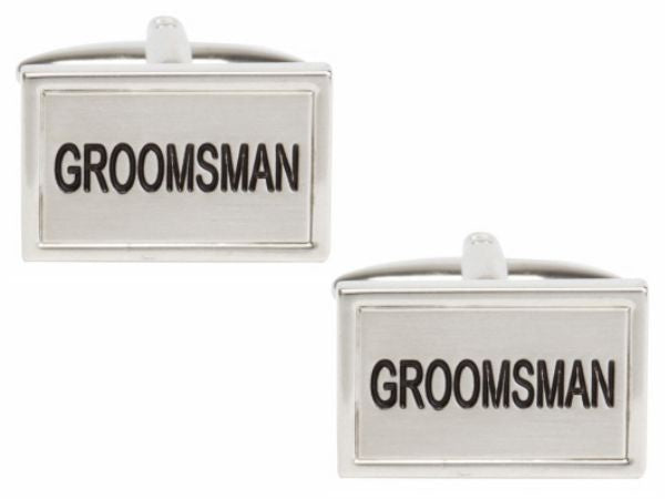 Groomsman Rhodium Plated Cufflinks 901465 - Robert Openshaw Fine Jewellery