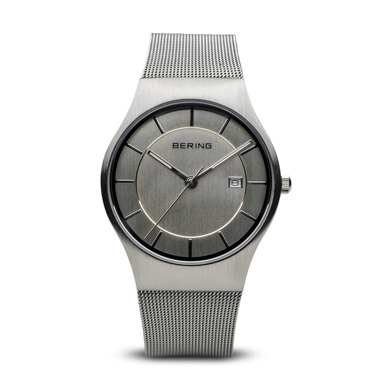 Bering Mens Classic Brushed Silver Watch 11938-000