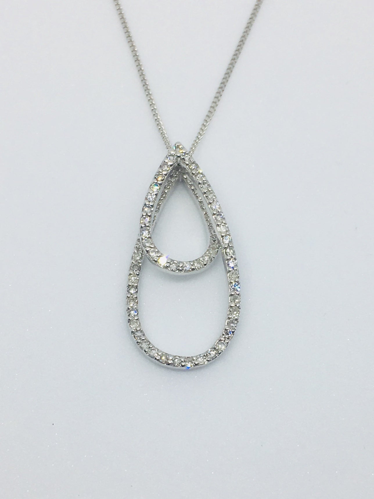 9ct White Gold Diamond Necklace 0.23cts 2530001