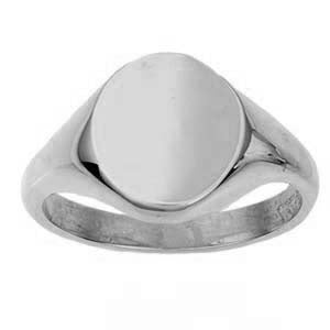 925 Silver Plain Round Signet Ring R60S00