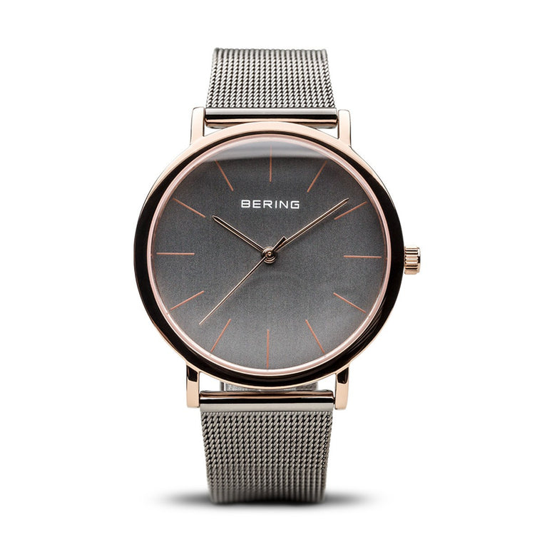 Bering Unisex Classic Polished Rose Gold Watch 13436-369