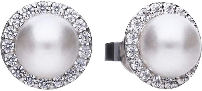 Diamonfire Shell Pearl Stud Earrings E5656