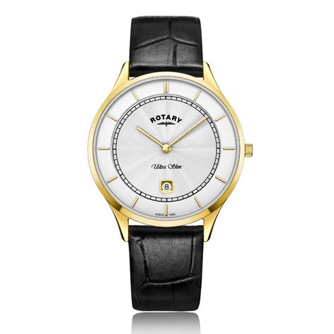 Rotary Ultra Slim Gold Stainless Steel Watch GS08303/02