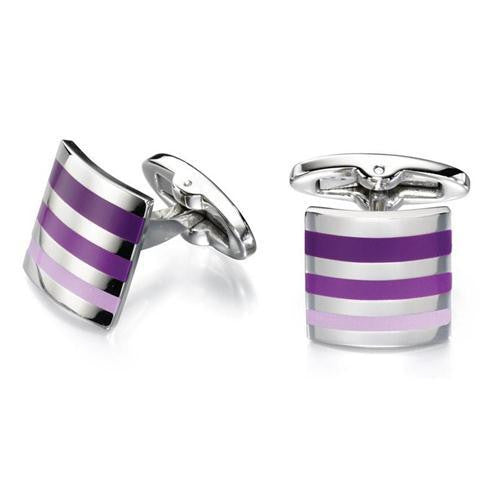 FRED BENNETT PURPLE STRIPE CUFFLINKS V484