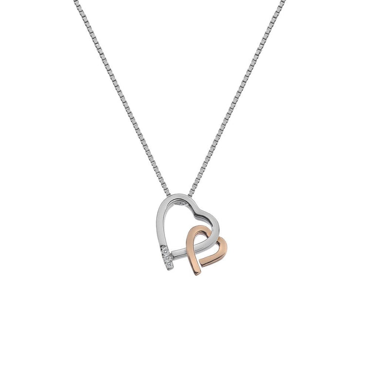 Hot Diamonds Warm Heart Pendant - Rose Gold Plated Accents DP660