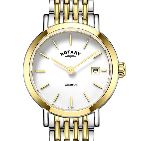 Rotary ladies two tone gold plated Windsor watch LB05301/01