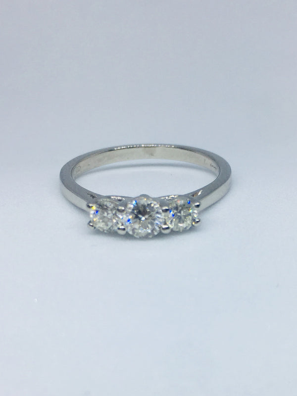Platinum 0.55ct Three Stone Diamond Ring