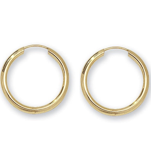9ct Yellow Gold 16mm Sleepers ES121