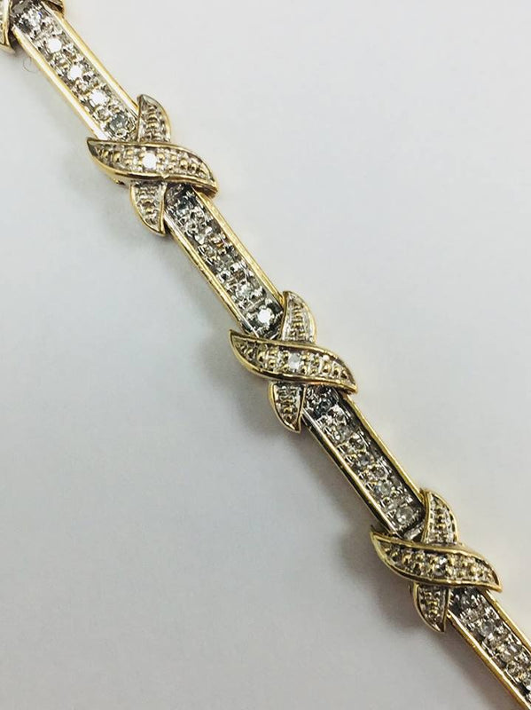 9CT YELLOW GOLD DIAMOND BRACLET 12012018B - Robert Openshaw Fine Jewellery