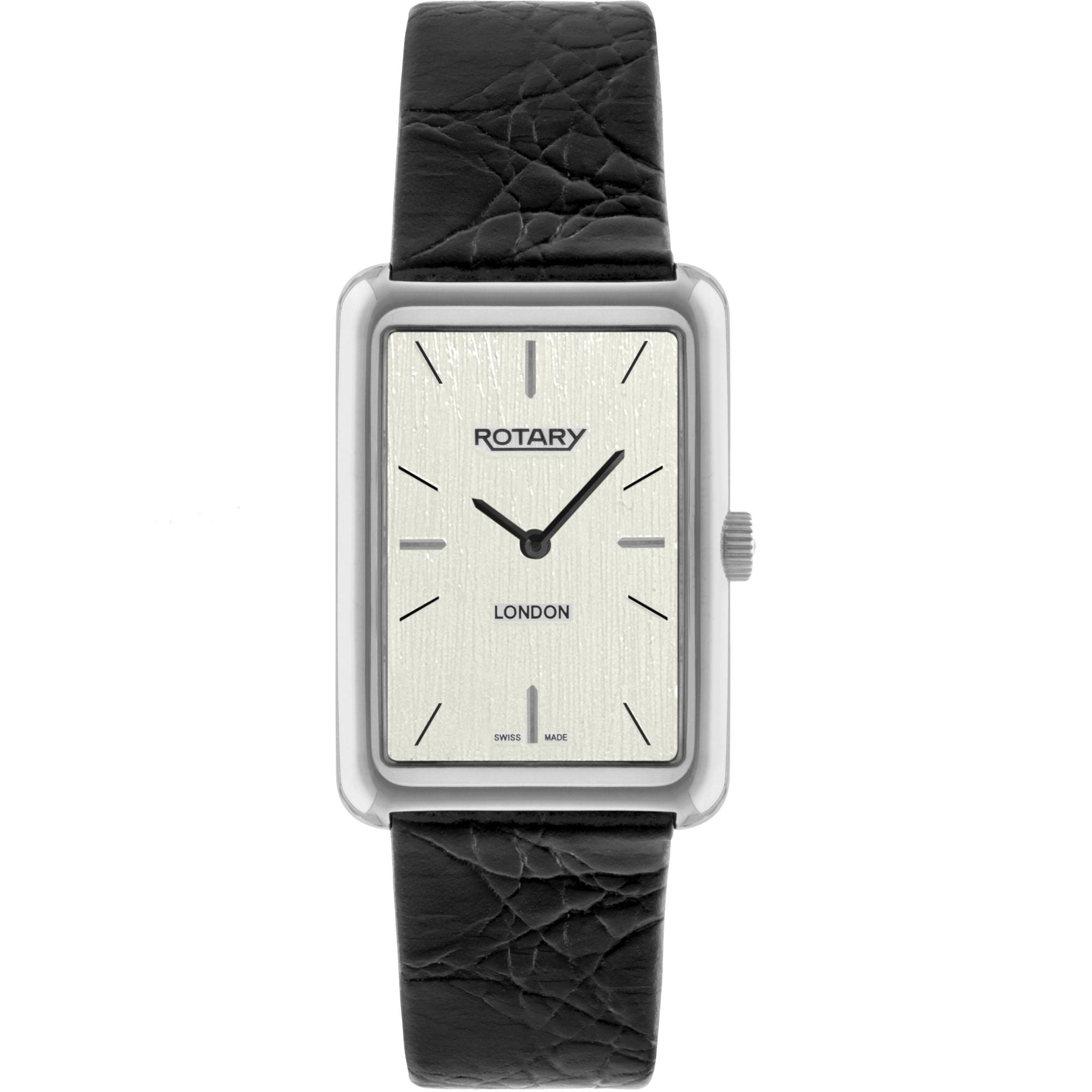 Rotary Mens Timepieces London Steel Black Leather Strap Watch GS90989/32 - Robert Openshaw Fine Jewellery