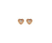 ROBERT OPENSHAW 9CT ROSE GOLD TEXTURED HEART STUD EARRINGS RHE271 - Robert Openshaw Fine Jewellery