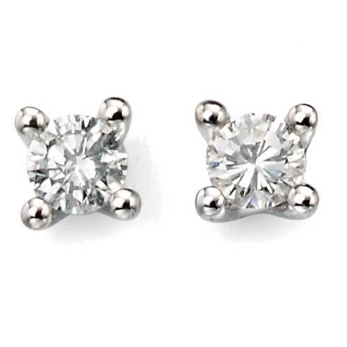 9ct Gold Diamond Solitaire Earrings